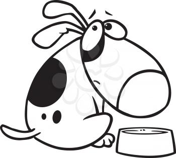 Royalty Free Clipart Image of a Hungry Dog