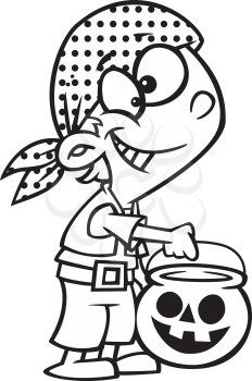 Royalty Free Clipart Image of a Boy Trick or Treating