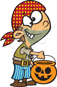 Royalty Free Clipart Image of a Boy Trick Or Treating