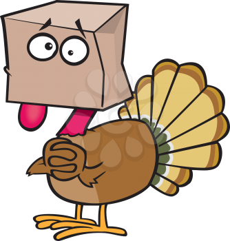 Royalty Free Clipart Image of a Hiding Turkey