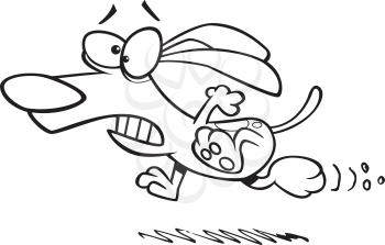 Royalty Free Clipart Image of a Scared Dog
