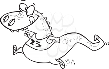 Royalty Free Clipart Image of a Dinosaur Running
