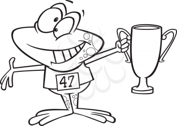Royalty Free Clipart Image of a Frog With a Cup