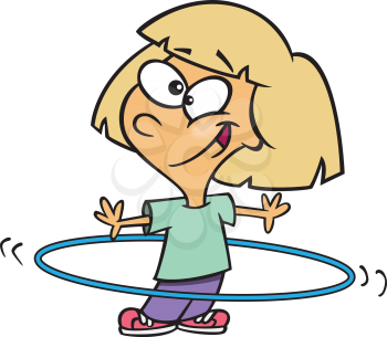 Royalty Free Clipart Image of a Girl With Hula Hoop
