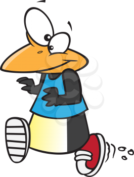 Royalty Free Clipart Image of a Running Penguin