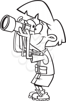 Royalty Free Clipart Image of a Woman With a Camera