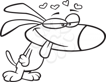 Royalty Free Clipart Image of a Dog in Love