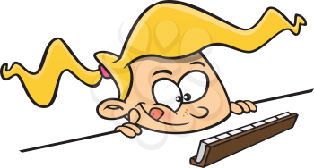 Royalty Free Clipart Image of a Girl Playing Scrabble