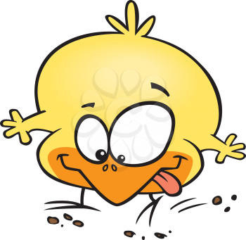 Royalty Free Clipart Image of a Chicken Scratching