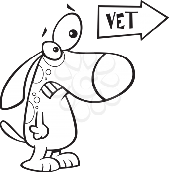 Royalty Free Clipart Image of a Dog at the Vet