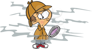 Royalty Free Clipart Image of a Kid Sherlock