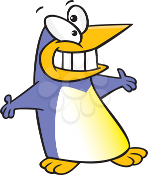 Royalty Free Clipart Image of a Periwinkle Penguin