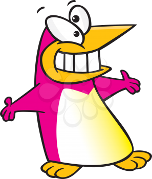 Royalty Free Clipart Image of a Pink Penguin