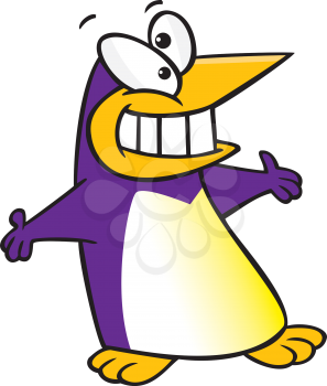 Royalty Free Clipart Image of a Purple Penguin