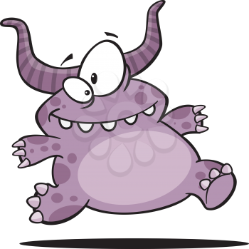 Royalty Free Clipart Image of a Running Monster