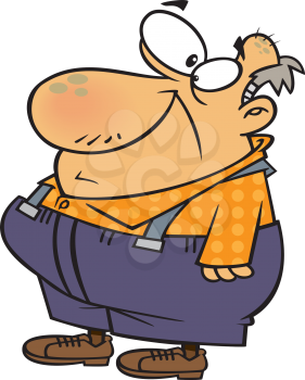 Royalty Free Clipart Image of a Man in Suspenders