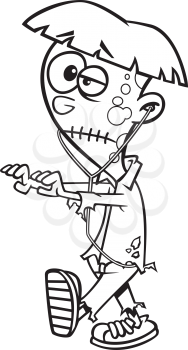 Royalty Free Clipart Image of a Teenage Zombie