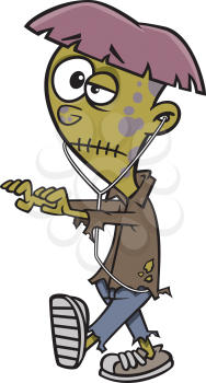 Royalty Free Clipart Image of a Teenage Zombie