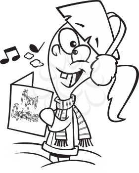 Royalty Free Clipart Image of a Caroller