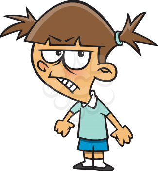 Royalty Free Clipart Image of an Angry Girl