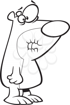 Royalty Free Clipart Image of a Bear Without Teeth