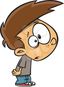 Royalty Free Clipart Image of a Boy Looking Dumbfounded
