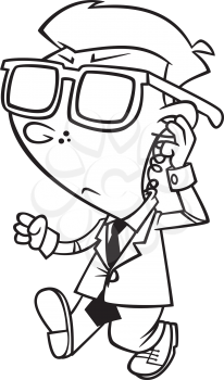 Royalty Free Clipart Image of a Security Kid
