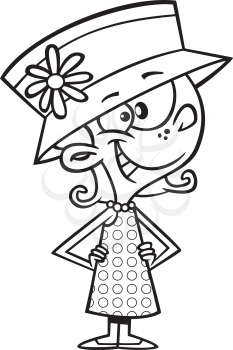 Royalty Free Clipart Image of a Woman in a Hat