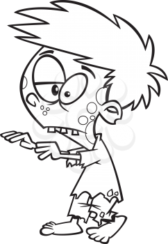 Royalty Free Clipart Image of a Zombie Boy