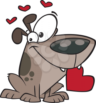 Royalty Free Clipart Image of a Dog in Love