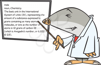 Royalty Free Clipart Image of a Mole Teaching Science