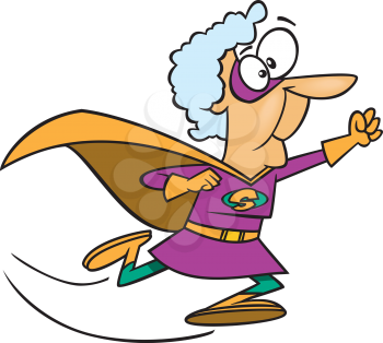 Royalty Free Clipart Image of a Super Granny