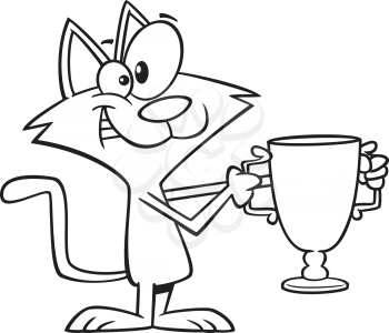 Royalty Free Clipart Image of an Award-Winning Cat