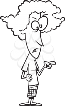 Royalty Free Clipart Image of an Angry Woman Pointing Her Finger