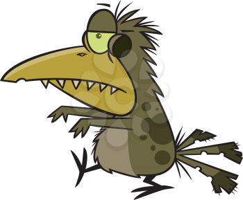 Royalty Free Clipart Image of a Zombie Bird
