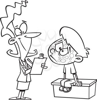Royalty Free Clipart Image of a Boy at the Doctor's