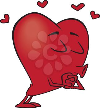 Royalty Free Clipart Image of a Heart Puckering Up
