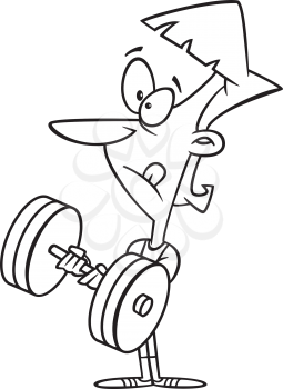 Royalty Free Clipart Image of a Woman Lifting a Barbell