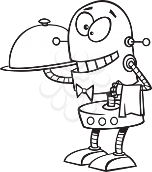 Royalty Free Clipart Image of a Robot Server
