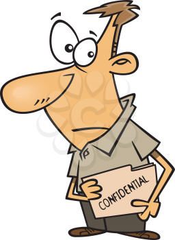 Royalty Free Clipart Image of a Man Holding a Confidential File