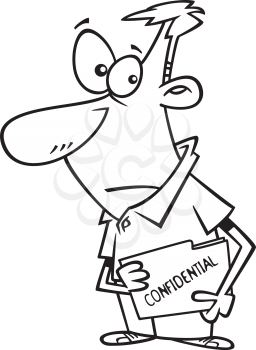 Royalty Free Clipart Image of a Man Holding a Confidential File