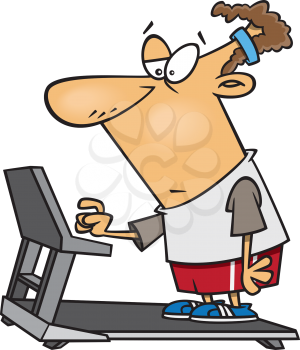 Royalty Free Clipart Image of a Man on a Treadmill