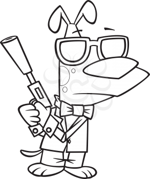 Royalty Free Clipart Image of Agent Dog 
