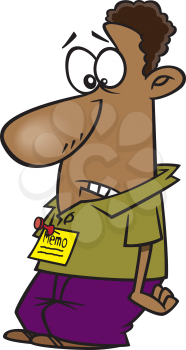 Royalty Free Clipart Image of a Man with a Memo