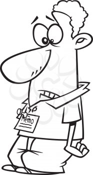 Royalty Free Clipart Image of a Man With a Memo