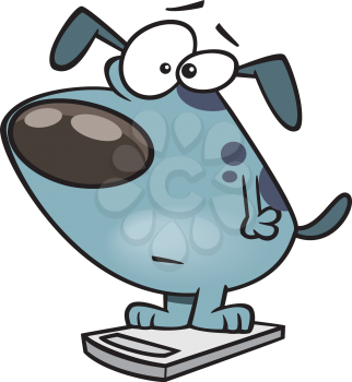 Royalty Free Clipart Image of a Dog n a Scale