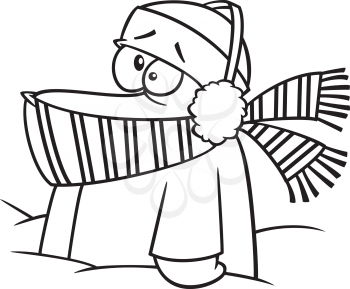 Royalty Free Clipart Image of a Man Bundled Up