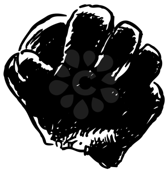 Royalty Free Clipart Image of a Ball Glove