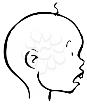 Royalty Free Clipart of a Boy with a Curl and a Tooth