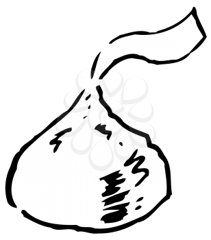 Royalty Free Clipart Image of a Wrapped Chocolate Kiss